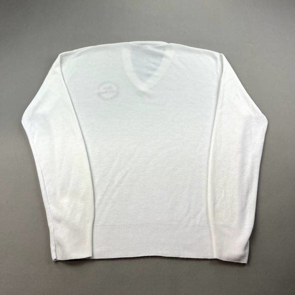 Vintage Bocce Ball Sweater Adult XL White Grandpa V-Neck All Star Classic USA - Picture 4 of 9